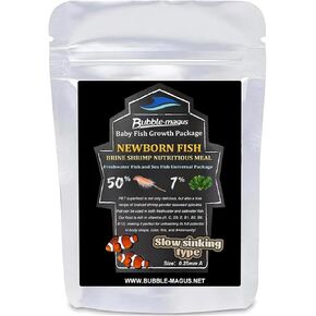Bubble Magus Baby Fish Food with 50 ٪ Sword Repraw Remrimp ، غرق بطيء ، بديل للروبيان المالح - لصحة Fry والمياه الأنظف （1oz）
