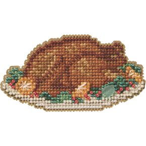طبقات طاحونة تركيا من طراز Mill Hill Turkey Cross Cross Stitch Ornament Kit 2025 Autumn Harvest MH182523 ، Multi ، 3.36 × 1.71 بوصة ، عيد الشكر