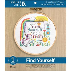 Leisure Arts Cross Stitch Kits 7" Find Yourself Cross Stitch Kit