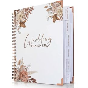 Wedding Planner for Bride,Wedding Planning Book and Organizer,Wedding Binder Book with Pockets,Perfect Engagement Gifts for Newly Enaged Couples (Autumn)