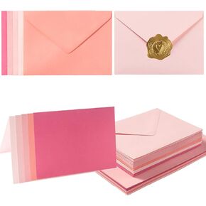 50 Pack Blue A6 Envelopes with Blank Cards Set, Envelopes 5 Colors with 4x6 Cardstock and Gold Stickers for Wedding Invitations ﻿ (Blue, 4x6) in Kuwait