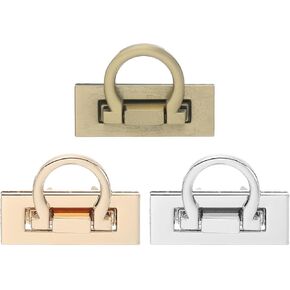 uxcell 3SET Turn Lock Clasp Kit ، اضغط على قفل Clasp Twist Twist Turn Locks Hardware Buckle Squares لصنع جلد المحفظة (46 × 33 مم ، والذهب ، والفضة ، والبرونز)