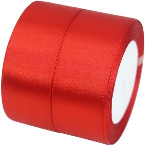 1 1/2 "واحد الوجه واحد الساتان الشريط الخوخ 2ROLLS 50 ياردة النسيج واحد الوجه الشريط الحرير الزفاف الحفل الزفاف الزخرفة الشريط الزخرفي لعيد عيد الحب وعيد الأم ربط الخياطة