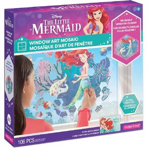 اجعلها حقيقية ديزني: فسيفساء فن النافذة - The Little Mermaid - 106 PCS ، Clings Window Window Clings القابلة لإعادة الاستخدام ، يخلق صورة 17.3 × 16.5 ، الأطفال الذين تتراوح أعمارهم بين 6+