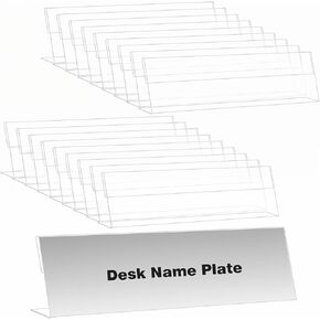 18 Pack Acrylic Name Plate للمكاتب ، لوحة المكتب Clear Desk Plane مخصصة ، 2 '× 8'