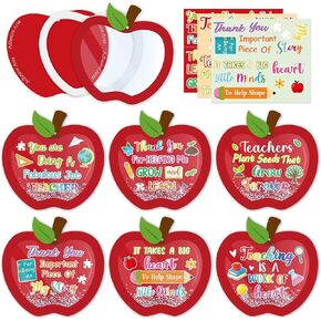 مجموعة Watinc Teacher's Teachful Craft Kit ، 6pcs DIY تقدير المعلم هدية شكرًا لك Apple Eva Hanging Ornament مع أوراق السكر الترتر اللمعانية ، تفضل التخرج ديكور الفن للصف المدرسي