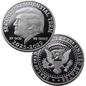 2025-2029 Trump Commemorative Coin Metal Silvery Color Coin Gift 40mm