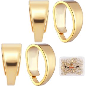 Beebeecraft 1 Box 100Pcs Real 24K Gold Plated Pinch Bail Connector Snap on Bails Dangle Pinch Clip Bail Clasp Pendant Pinch Bails Connector for Jewelry Making Necklaces Charms Supplies DIY Crafts in Kuwait