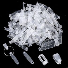 100 Pcs Plastic Keychain Clips, Clear Keychains Connectors, Acrylic Keychain Connector Snap Tabs, Keychains Attachment for Office Credit Card Craft Jewelry Making