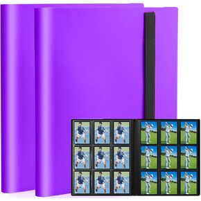Card Binder, 2 Pack 9 Pocket Acid-free Side-Loading Album with 40 Sheets 720 Cards, Trading Card Binder for Baseball, Football, Basketball, TCG, MTG, Photocard Collection Cards Binder (Black)