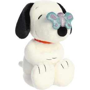Aurora® Timeless Peanuts® Snoopy Stuffed Animal - Classic Characters - Lasting Memories - with Butterfly On Nose 11 Inches