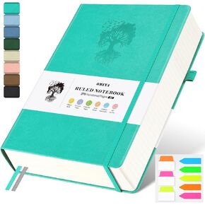 A5 Lined Journal Notebook, 370 Numbered Pages Thick Leather Journal for Writing, College Ruled Hardcover Notebook for Work,School with 100gsm Paper, Writing Journal for Women, Men (5.75" x 8.38" Blue) in Kuwait