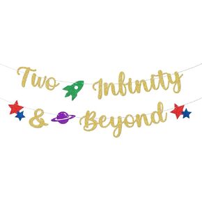 لافتة ديكورات الحفلات اللانهية infinity & Beyond Banner Decorations Decorations لافتة للأولاد.