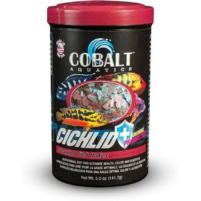 كوبالت المائية اختيار رقائق cichlid 5 أوقية - طعام الأسماك الممتاز للسيشليكات مع البروبيوتيك - يدعم النمو واللون النابض بالحياة والصحة الجهاز الهضمي