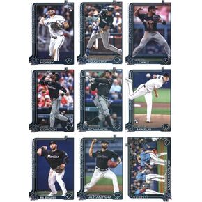 2025 Topps Series 1 Miami Marlins - 9 Cards - Baseball Card Team Set Sandy Alcantara Connor Norby RC