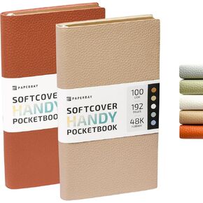 Small 4x7 inch Soft Cover Notebook Journal 2-Pack, 100 gsm Vintage Faux Leather Softcover Mini Pocket Notepad for Women Purse, Daily To-Do List, Executive Planning, Student Bullet Journaling (Blue-Green)