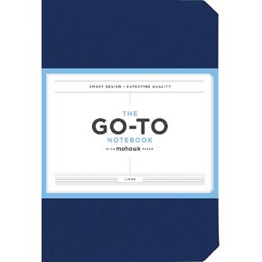 Go-to Notebook with Mohawk Paper, Midnight Blue Lined (Simple Lined Page Notebook, Lay Flat Productivity Journal)