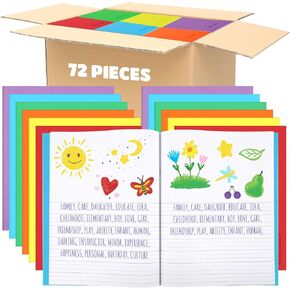 Henoyso 24 Pcs Primary Composition Notebook K-2 9 3/4 x 7 1/2 Inch Bulk Primary Journal Blank Writing Book for Kid to Write Draw and Journal 60 Page Notebook Back to School Supplies (Mixed Color)