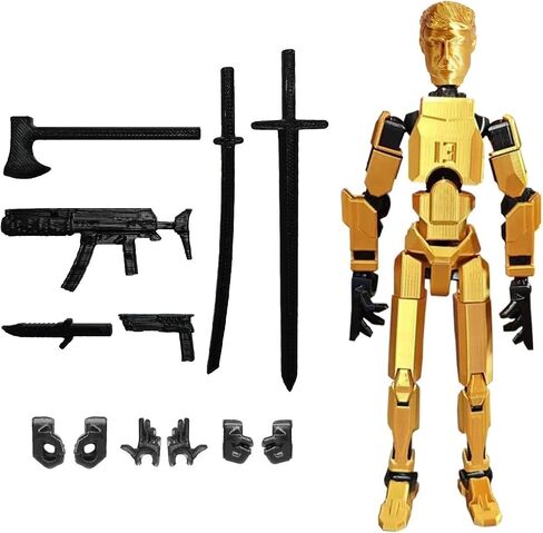 Assembly Completed T13 Action Figure, Titan 13 3D Printed Action Figure, Lucky 13 Action Figure, Assembled Dummy 13 Action Figure(Golden), Golden13 in Saudi Arabia