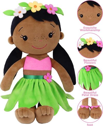 Soft Baby Doll Toys (16'') for Girls, My First Baby Rag Dolls for 1 Year Old Girl Birthday Gift Plush Doll Toys Machine Washable Baby Doll for Toddler Kids Infants - Cherry Girl in Saudi Arabia