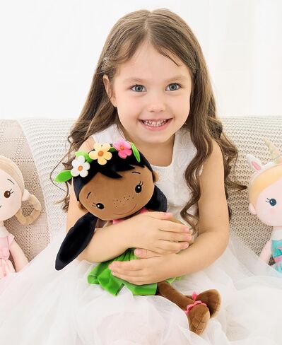Soft Baby Doll Toys (16'') for Girls, My First Baby Rag Dolls for 1 Year Old Girl Birthday Gift Plush Doll Toys Machine Washable Baby Doll for Toddler Kids Infants - Cherry Girl in Saudi Arabia
