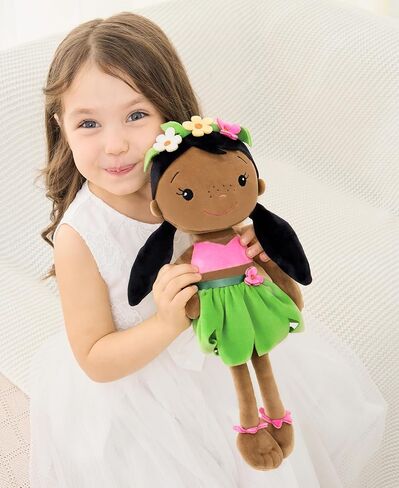 Soft Baby Doll Toys (16'') for Girls, My First Baby Rag Dolls for 1 Year Old Girl Birthday Gift Plush Doll Toys Machine Washable Baby Doll for Toddler Kids Infants - Cherry Girl in Saudi Arabia