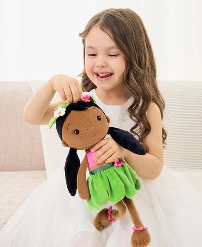 Soft Baby Doll Toys (16'') for Girls, My First Baby Rag Dolls for 1 Year Old Girl Birthday Gift Plush Doll Toys Machine Washable Baby Doll for Toddler Kids Infants - Cherry Girl in Saudi Arabia