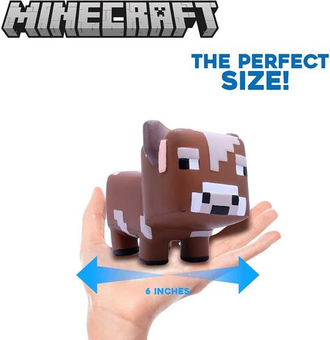 Minecraft Mega Squishme Series 4, Collectible Squishy Toy (Brown Mooshroom Cow) in Saudi Arabia