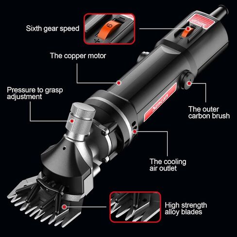 Sheep Clippers Sheep Shears,750W Farm Livestock Grooming Kit for Sheep Equine Goat Pony Cattle and Large Thick Coat Animals (6 speeds, with 1 Blade) in Saudi Arabia