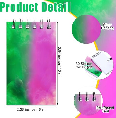 24 PCS الساحرة الساحرة MINI SPONPADS 3.9 × 2.4 بوصة الدفاتر الجيب الوردي والأخضر بالجملة ، وتفضل حفلات الساحرة 30 صفحة لكل منهما ، مناسبة لصالح حفلات عيد الميلاد ، وجوائز الكرنفال ، والمكافآت in Kuwait