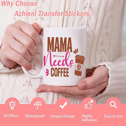 UV DTF Cup Wraps - 20 Sheets Happy Monter Day UV DTF Cup Wraps for 16 oz Glass, Mama Need Coffee Uvdtf Transfer Stickers for Mom Gift, Laptop, Mobile Phone Case, Skateboard DIY Crafts Stickers in Saudi Arabia