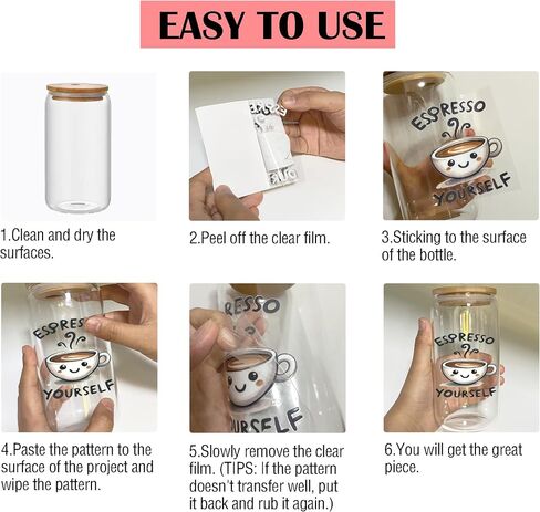 UV DTF Cup Wraps - 20 Sheets Happy Monter Day UV DTF Cup Wraps for 16 oz Glass, Mama Need Coffee Uvdtf Transfer Stickers for Mom Gift, Laptop, Mobile Phone Case, Skateboard DIY Crafts Stickers in Saudi Arabia