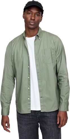 GAP Men's Standard Fit Stretch Poplin Long Sleeve Button Down Shirt in Saudi Arabia