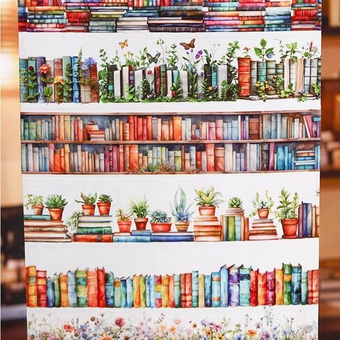 TIAMECH 6 Rolls Roaming in The Sea of Books Series PET Scrapbook Tapes, Bookshelf Corridor Old Book Decorative Tape Stickers for Junk Journaling, Scrapbooking Supplies, and Ephemera in Saudi Arabia
