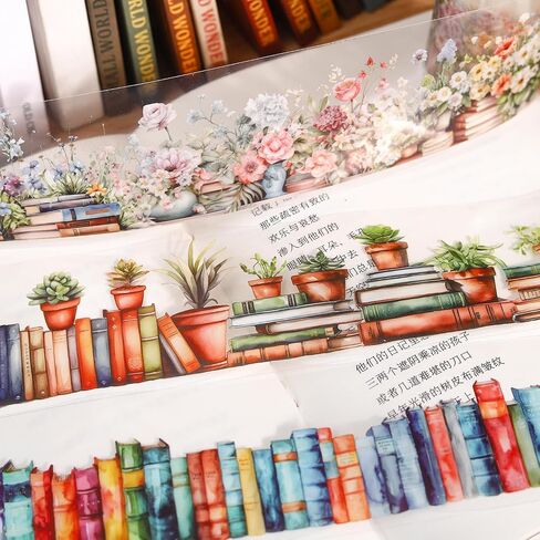 TIAMECH 6 Rolls Roaming in The Sea of Books Series PET Scrapbook Tapes, Bookshelf Corridor Old Book Decorative Tape Stickers for Junk Journaling, Scrapbooking Supplies, and Ephemera in Saudi Arabia