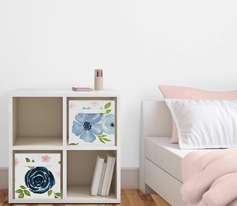Sweet Jojo Designs Blush Pink Boho Shabby Chic Floral Girl Collapsible Fabric Storage Cubes Foldable Bins Organizer Boxes for Kids Baby Children Toys Set of 2 Off White Bohemian Vintage Flower Elegant in Saudi Arabia