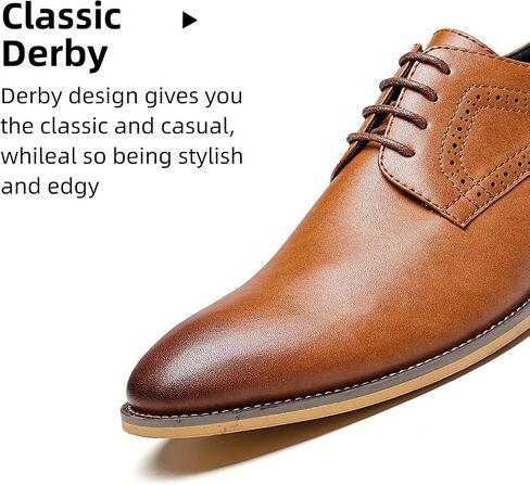 Men's Oxford Formal Dress Shoes Comfortable Classic Business Lace Up Derby Plain Toe in Kuwait
