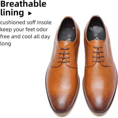 Men's Oxford Formal Dress Shoes Comfortable Classic Business Lace Up Derby Plain Toe in Kuwait
