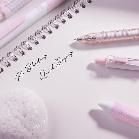 10 Count Pastel Gel Ink Pen Set,Cute Note Taking 0.5mm Fine Point Retractable 10 Count Black Ink Pens with for Writing, Journaling, School, Office (Pink) in Kuwait