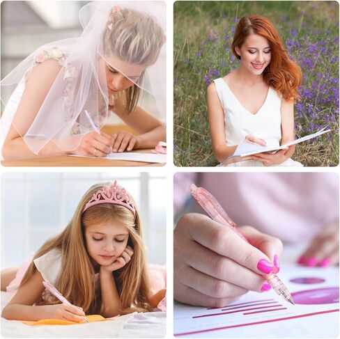 10 Count Pastel Gel Ink Pen Set,Cute Note Taking 0.5mm Fine Point Retractable 10 Count Black Ink Pens with for Writing, Journaling, School, Office (Pink) in Kuwait