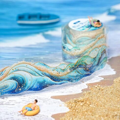 TIAMECH 6 Rolls Star River Waves Series PET Scrapbook Tapes, Bronzing Wavy Splashing Shadow Decorative Tape Stickers for Junk Journaling, Die-Cutting Tape Scrapbooking Supplies, and Ephemera in Saudi Arabia
