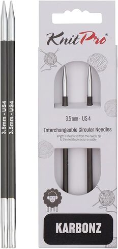 KnitPro Karbonz Interchangeable Circular Needle 5" (13cm) | US Size 4 (3.5mm) in Saudi Arabia