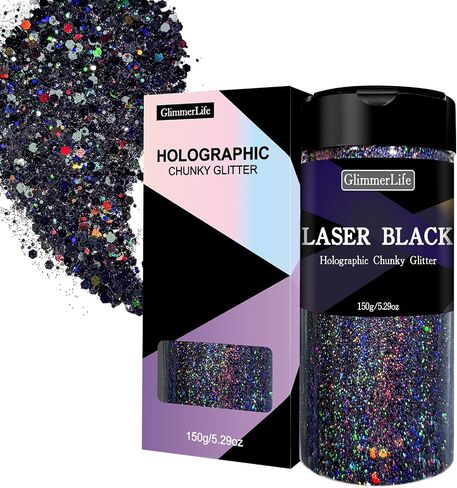 GlimmerLife Red Glitter, 150G/5.29OZ Glitter, Holographic Sequin Flake Bulk for Crafts, Craft Glitter for Resin, Mixed Chunky Fine Flakes Iridescent Nail Glitter Fe for Body, Face, Tumblers in Kuwait