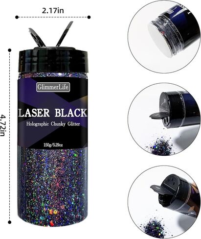 GlimmerLife Red Glitter, 150G/5.29OZ Glitter, Holographic Sequin Flake Bulk for Crafts, Craft Glitter for Resin, Mixed Chunky Fine Flakes Iridescent Nail Glitter Fe for Body, Face, Tumblers in Kuwait