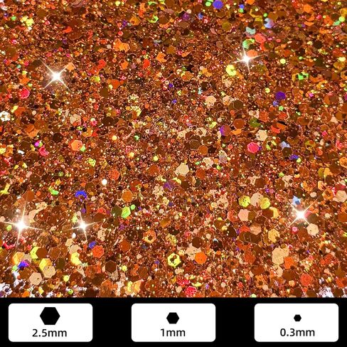 GlimmerLife Red Glitter, 150G/5.29OZ Glitter, Holographic Sequin Flake Bulk for Crafts, Craft Glitter for Resin, Mixed Chunky Fine Flakes Iridescent Nail Glitter Fe for Body, Face, Tumblers in Kuwait