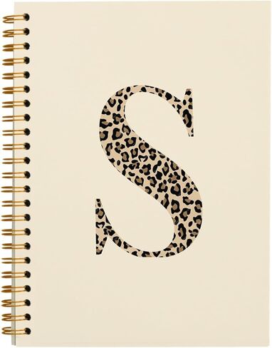 Leopard interive Letter Journal K Notebook Journal ، Monogrammed Monogram Gifts for Women ، Journal Monogram Notebook Journal ، Personalized Notebook ، Preppy Boho Beige Spiral Notebook 5.5x8.3 in Kuwait