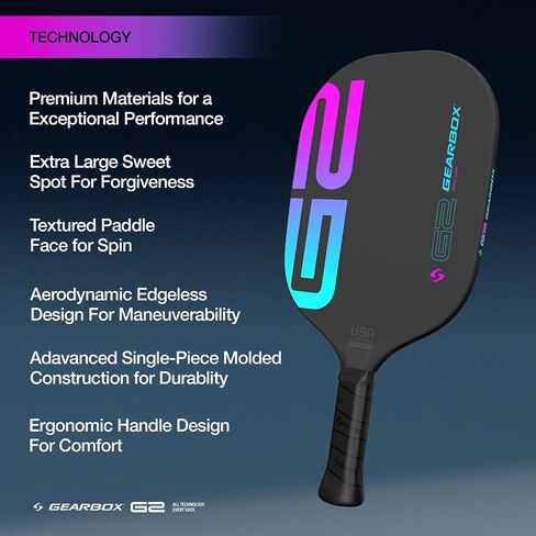Gearbox G2 Elongated Edgeless Pickleball Paddle in Kuwait