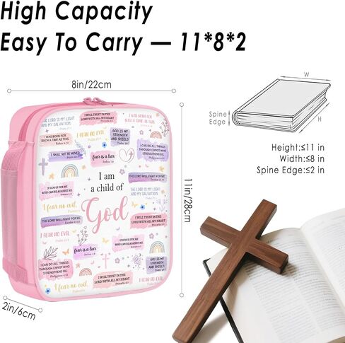 Christian Bible Cover, Bible Bags for Women, Christian Gifts for Women, A Perfect Gift for Birthdays, Mother's Day, and Religious Celebrations, Ideal for Church & Gifting in Saudi Arabia