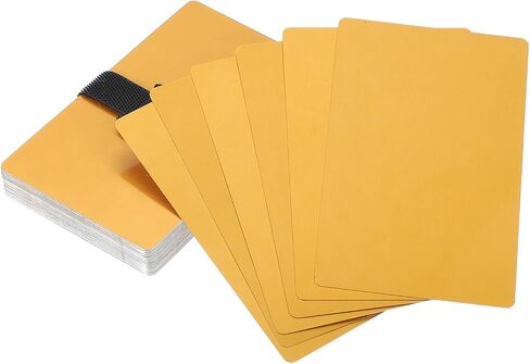 PATIKIL Metal Business Card 0.21mm Thick 3.4x2.1 Inch, 30 Pcs Anodized Aluminum Blank Laser Engraving Cards with Cable Ties for Multipurpose House Office, Gold in Saudi Arabia