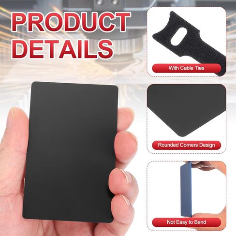 بطاقة أعمال Patikil Metal Business 0.21mm سماكة 3.4x2.1 بوصة ، و 30 PCS ألومنيوم ألومنيوم بطاقات نقش بالليزر مع علاقات الكابلات لمكتب المنزل متعدد الأغراض ، الذهب in Kuwait